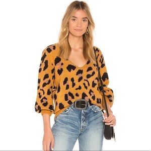 MAJORELLE Revolve Chunky Leopard Betty Sweater Large